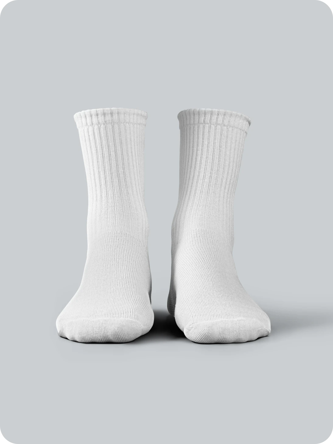 Simple white cotton socks display