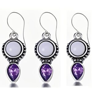 Pearl Drop with Amethyst Gem