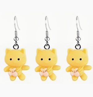 Yellow Kitten Earrings