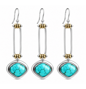 Silver Turquiose Drop Earring