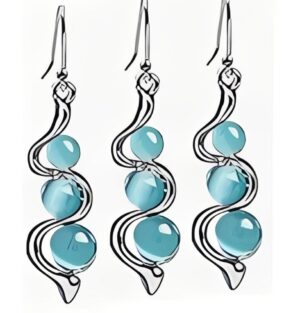 Silver Iridescent Turquoise Earrings