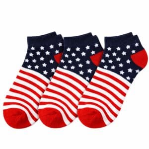 Three American flag ankle socks