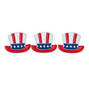 Three patriotic Uncle Sam top hats