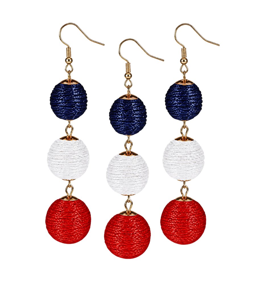 Red White & Blue Dangling Beads