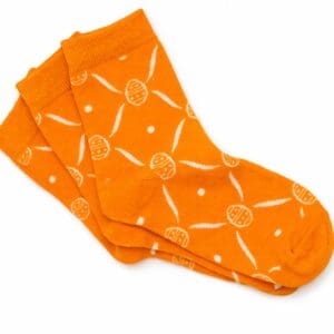 Pair of orange patterned socks