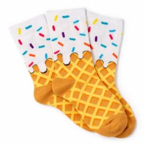 Ice cream cone patterned socks with sprinkles
