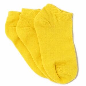 Three yellow ankle socks